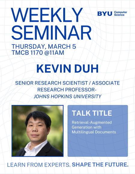 Weekly Seminar- Kevin Duh